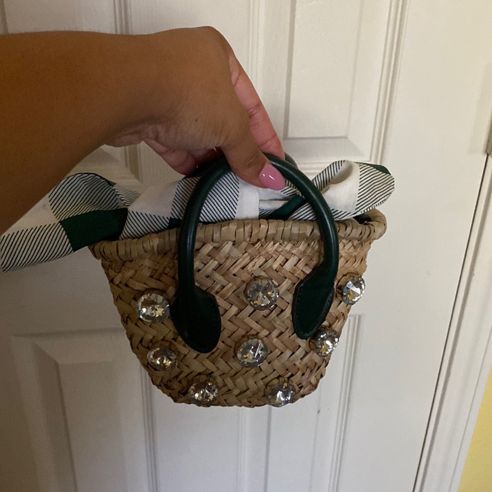 Mini straw tote purse
